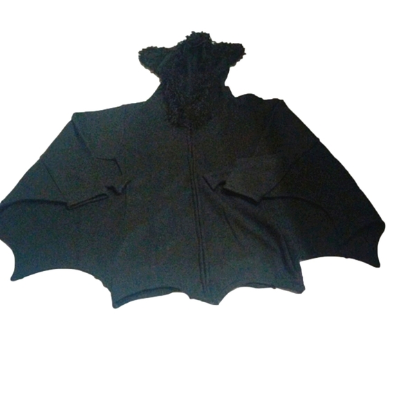 Women Bat Cozy Black Animal Cosplay Vampire Zipper Dress Jacket Hoodie Sweater - Picture 10 of 13
